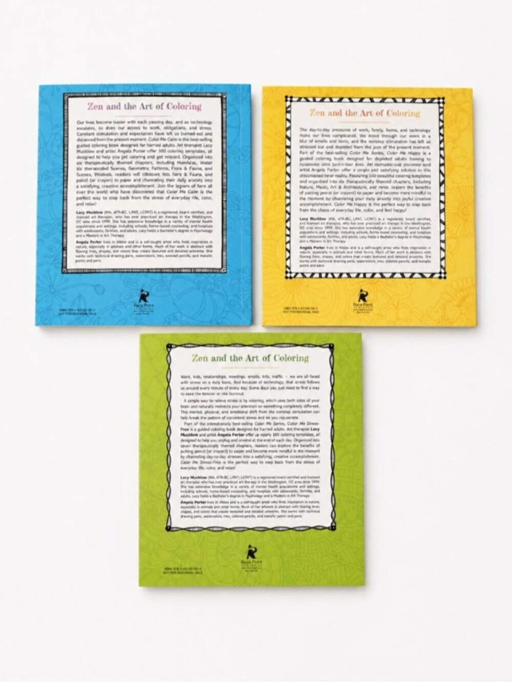 Color Me Calm, Happy & Stress-Free Adult Coloring Book Lot of 3 Lacy Mucklow - Picture 2 of 6